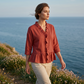 🔥 Nouveautés & Meilleures ventes – Haut femme élégant à col V avec volants