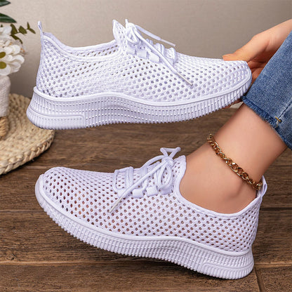 Chaussures de marche en tricot respirant pour femme