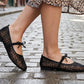 Women's French-Style Mesh Flats with Bow