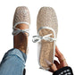 Women's French-Style Mesh Flats with Bow