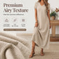 Robe longue femme à manches courtes et col V