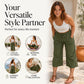 Pantalon large en coton et lin pour femme
