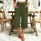 Pantalon large en coton et lin pour femme