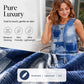 Robe sans manches pour femme à imprimé imitation denim