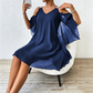 Robe fluide à encolure en V et épaules dénudées pour femme