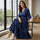 🌸👗 Robe imprimée col V femme – Coupe fluide, motif élégant, silhouette flatteuse pour un look romantique du quotidien aux occasions spéciales 🌿💃