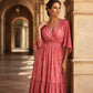 🌸👗 Robe imprimée col V femme – Coupe fluide, motif élégant, silhouette flatteuse pour un look romantique du quotidien aux occasions spéciales 🌿💃