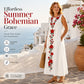 Robe longue sans manches à imprimé numérique pour femme