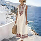 Robe longue sans manches à imprimé numérique pour femme