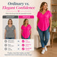 T-shirt décontracté à col en V et manches courtes pour femme