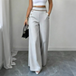 🔥Incontournable👖 Pantalon à jambes larges et bordures contrastées – tombé élégant et taille haute flatteuse