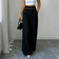 🔥Incontournable👖 Pantalon à jambes larges et bordures contrastées – tombé élégant et taille haute flatteuse
