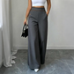 🔥Incontournable👖 Pantalon à jambes larges et bordures contrastées – tombé élégant et taille haute flatteuse