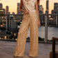 Pantalon droit à taille élastiquée pour femme