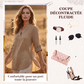 🔥 Hot Sale 🔥 Haut décontracté de couleur unie avec boutons et fente latérale