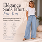Pantalon décontracté à jambes larges et cordon de serrage pour femme
