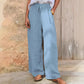 Pantalon décontracté à jambes larges et cordon de serrage pour femme