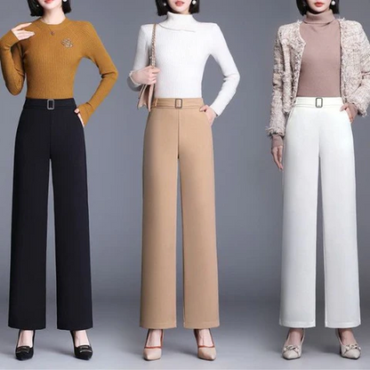 Pantalon d'été ample en soie glacée pour femmes