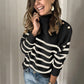vente chaude de Noël 50% de réduction pull rayé en tricot à col haut pour femmes(Achetez 2 livraison gratuite)