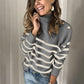 vente chaude de Noël 50% de réduction pull rayé en tricot à col haut pour femmes(Achetez 2 livraison gratuite)
