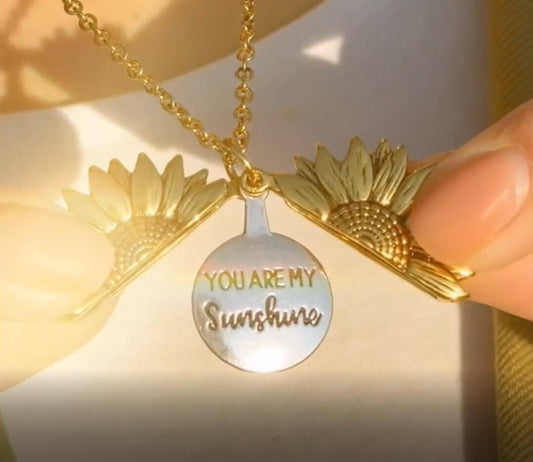 ?"You Are My Sunshine"?Collier Tournesol Avec Boîte Cadeau