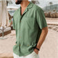Chemise décontractée en lin et coton à revers souples