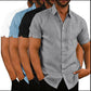 Chemise à manches courtes en lin pour hommes Summer 2023 - No Ironing, Extra Stretch