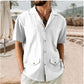 Chemise décontractée en lin et coton à revers souples