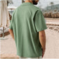 Chemise décontractée en lin et coton à revers souples