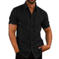 Chemise à manches courtes en lin pour hommes Summer 2023 - No Ironing, Extra Stretch