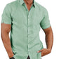 Chemise à manches courtes en lin pour hommes Summer 2023 - No Ironing, Extra Stretch