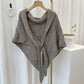 Le cadeau le plus chaleureux pour votre mère, vous-même et vos amis- Châle Tricoté Triangle avec Boucle en Cuir