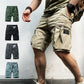 Short surdimensionné avec poches multiples pour hommes