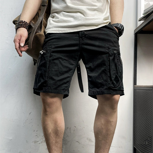 Short surdimensionné avec poches multiples pour hommes