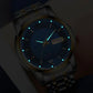 Montre Homme Ultra Fine Et Étanche Avec Quartz Et Double Fenêtre Calendrier