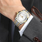 Montre Homme Ultra Fine Et Étanche Avec Quartz Et Double Fenêtre Calendrier