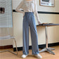 Pantalon taille haute en soie surdimensionnée extensible à la glace pour femmes
