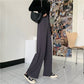 Pantalon taille haute en soie surdimensionnée extensible à la glace pour femmes