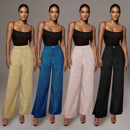 Pantalon large étincelant pour femmes-Respirant et confortable