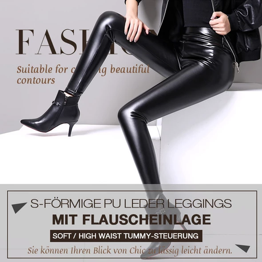 Vente d'hiver S-formé PU Cuir Leggings -Normal (S-5XL) / Version rembourrée (L-3XL)