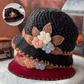 Le cadeau le plus élégant et le plus réconfortant 👒Chapeau tricotée à fleurs pour femmes