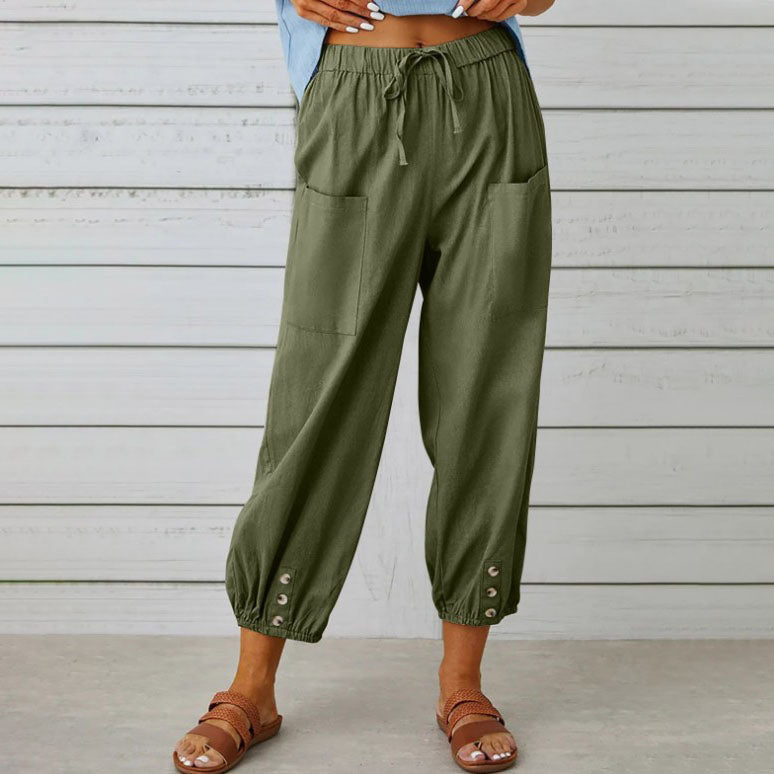 Pantalon large à jambe droite pour femmes