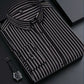 Chemise décontractée à manches longues rayées pour hommes