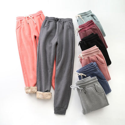 Pantalon de jogging doublé sherpa pour femme