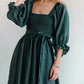 Robe polyvalente à manches bouffantes et volants français-Deux façons de le porter