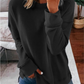 T-shirt ample à manches longues de couleur unie pour femmes en automne et en hiver