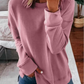 T-shirt ample à manches longues de couleur unie pour femmes en automne et en hiver