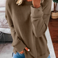 T-shirt ample à manches longues de couleur unie pour femmes en automne et en hiver