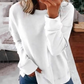 T-shirt ample à manches longues de couleur unie pour femmes en automne et en hiver