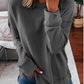 T-shirt ample à manches longues de couleur unie pour femmes en automne et en hiver